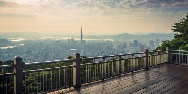 Foto vista de la ciudad moderna desde el lugar más alto