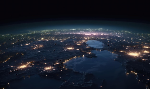 Una vista de la ciudad de san francisco desde el espacio.