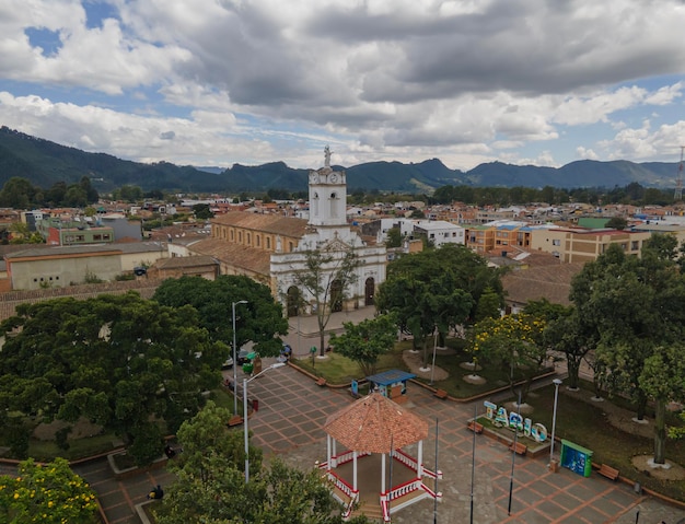 Una vista de la ciudad de Tabio, Colombia.