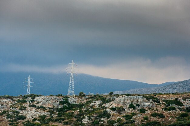 Foto vista de la ciudad turística de hersonissos en creta.