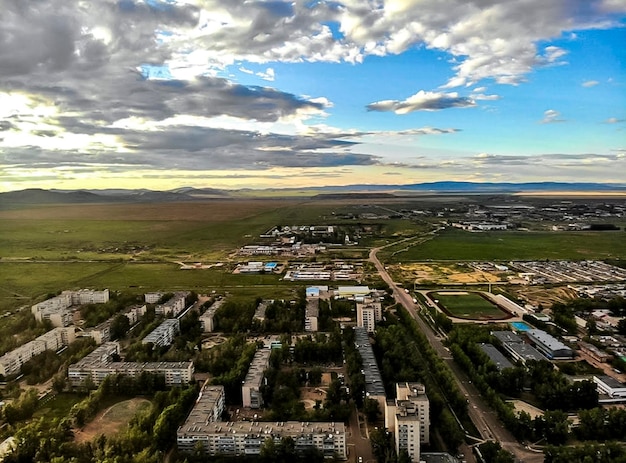 Vista de la ciudad a vista de pájaro