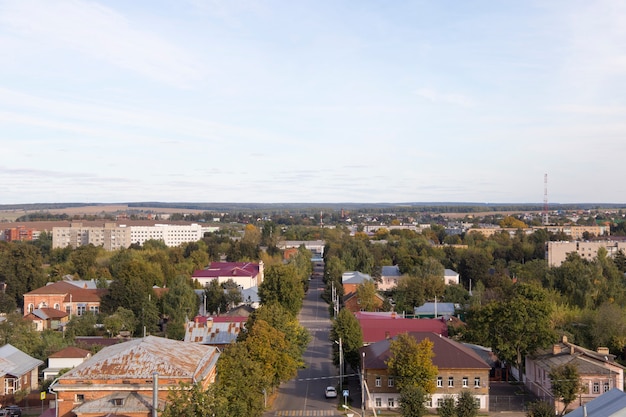 Vista de la ciudad de Zaraysk desde la torre de agua