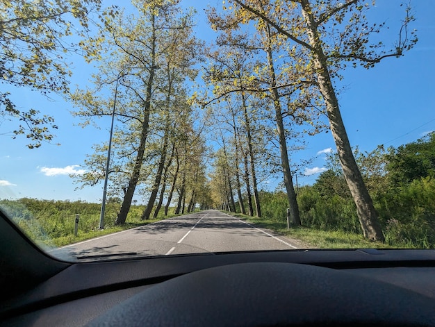 vista desde un coche en una carretera