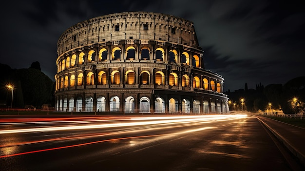 Una vista del Coliseo en Roma la grandeza y el significado histórico del monumento evidente