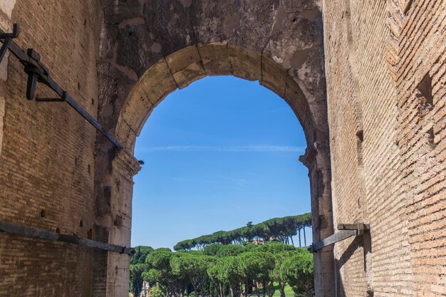 Vista del Coliseo en Roma Italia El Coliseo es una de las atracciones turísticas más populares de Roma