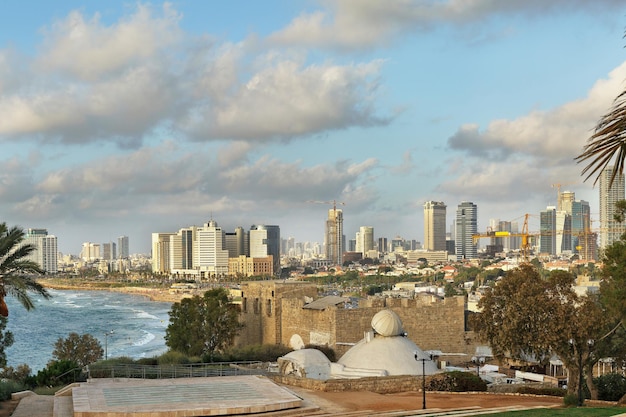 Foto vista de la costa de jaffa en israel