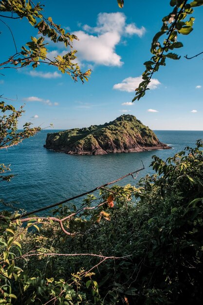 Una vista de la costa desde lo alto del acantilado