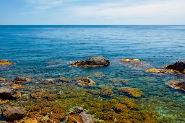 Vista de la costa del mar de Alupka en Crimea.