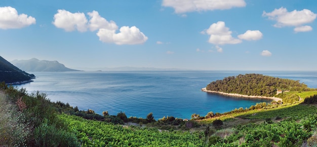 Vista de la costa del mar de verano Croacia