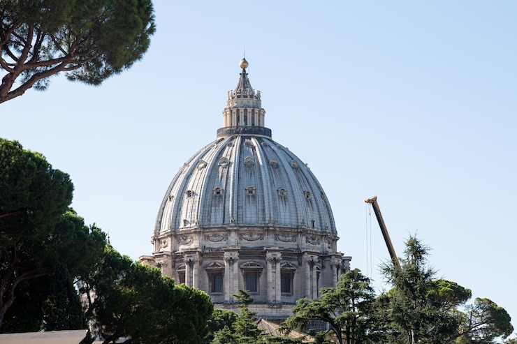 Foto vista de la cúpula de san pedro en el vaticano