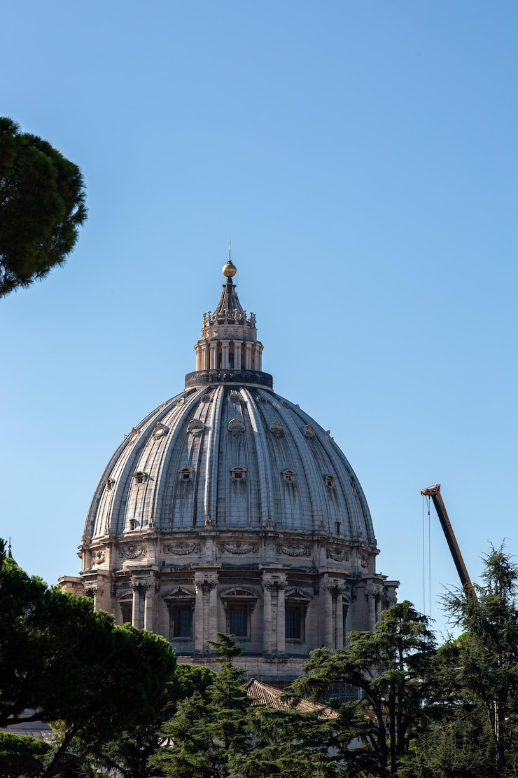 Foto vista de la cúpula de san pedro en el vaticano