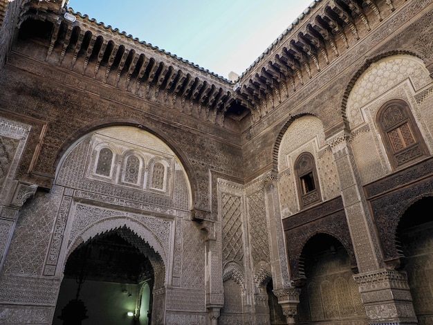 Vista da Al-Attarine Madrasa em Fes, Marrocos