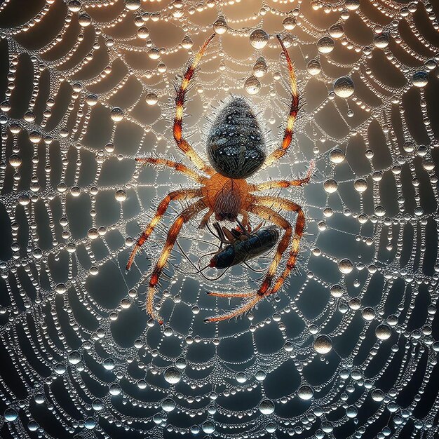 Foto vista da aranha e sua cidade