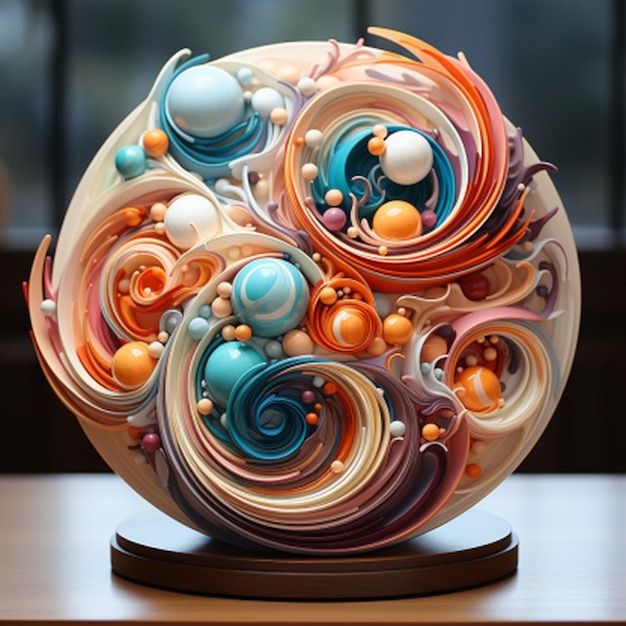 Vista da arte moderna de esfera abstrata em 3D