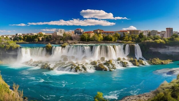 Foto vista da cachoeira upper duden na cidade de antalya