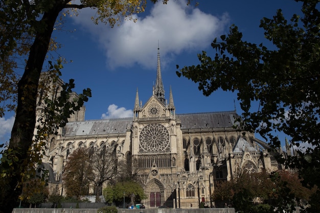 Vista da catedral de notrame em Paris antes de ser incendiada