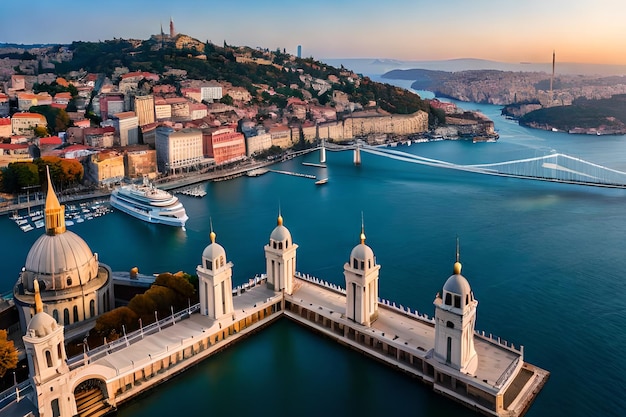 Vista da cidade de dubrovnik do alto de um prédio