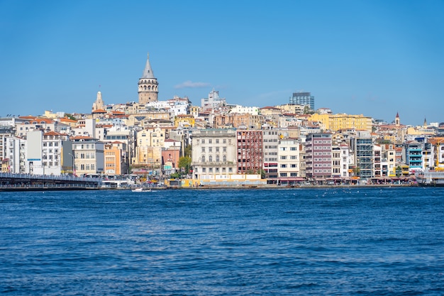 Vista da cidade de istambul com a torre de galata em istambul, turquia