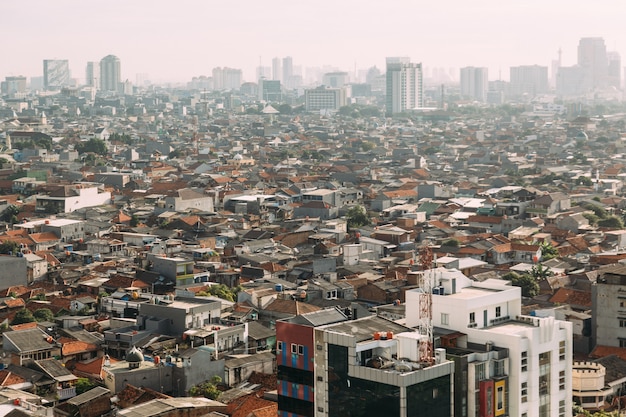 Vista da cidade de jacarta com arranha-céus