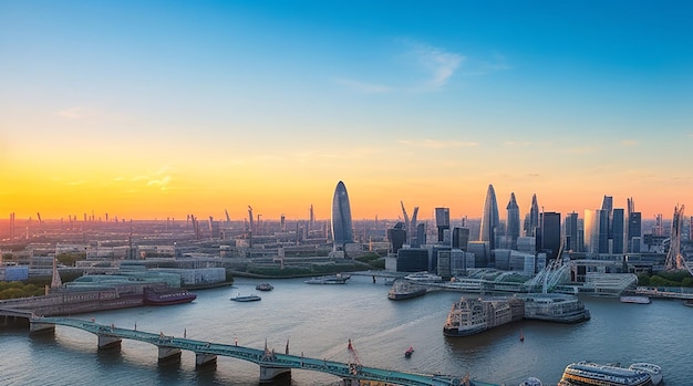 Vista da cidade de londres ao pôr do sol