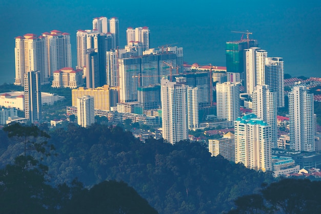 Vista da cidade de Penang, vista das colinas de Penang