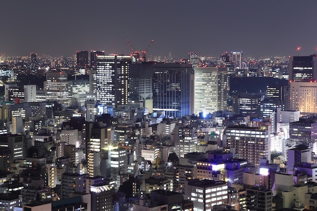 Vista da cidade de tóquio à noite