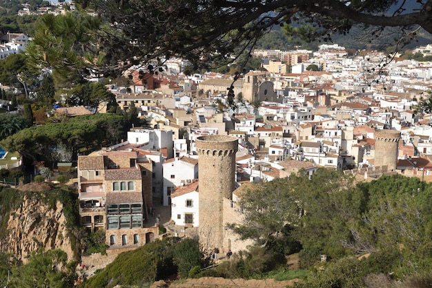 Vista da cidade de Tossa de Mar Costa Brava Girona província Catalunha Espanha