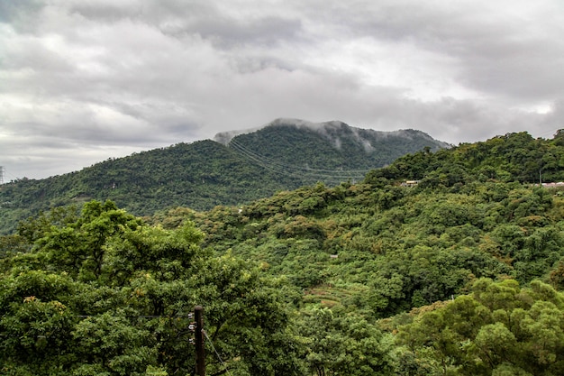 Foto vista da cidade natureza em taiwan da montanha maokong