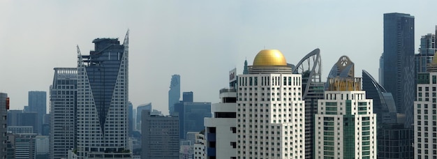 Vista da cidade no panorama do horizonte da metrópole de bangkok.