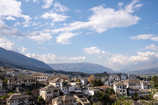 Vista da cidade velha Gjirokaster Albânia