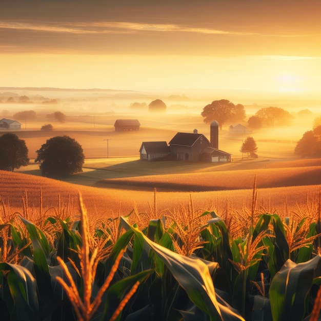 Vista da foto ao longo de um campo recém-arado de álamos e florestas no fundo