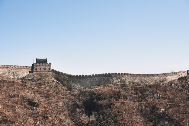 Foto vista da grande muralha da china contra o céu