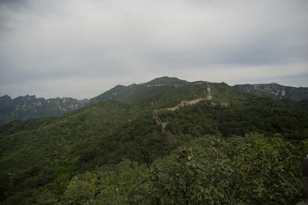 Vista da Grande Muralha da China no verão