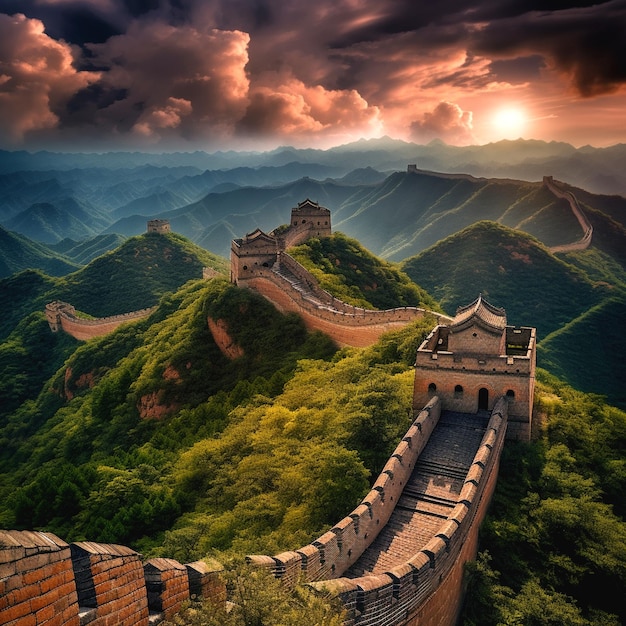 vista da grande muralha da china