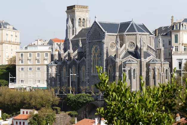 Vista da igreja Saint Eugenie em Biarritz França