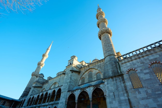 Vista da Mesquita Azul Sultanahmet Camii em Istambul Turquia