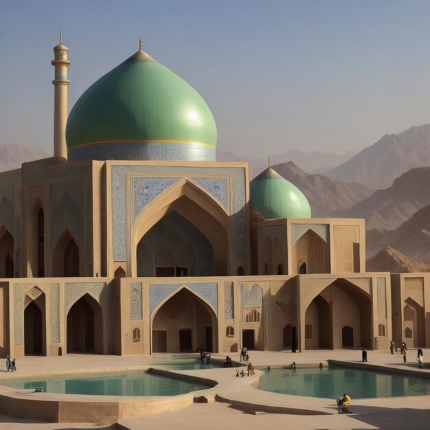 Foto vista da mesquita shah em isfahan, irã