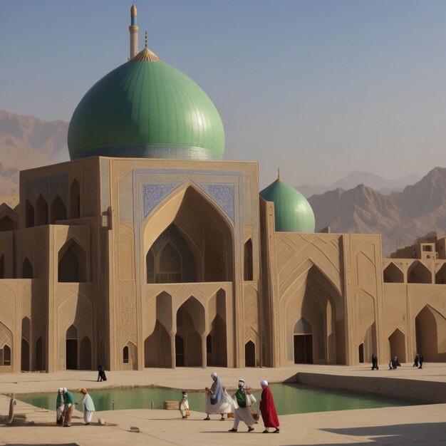 Foto vista da mesquita shah em isfahan, irã