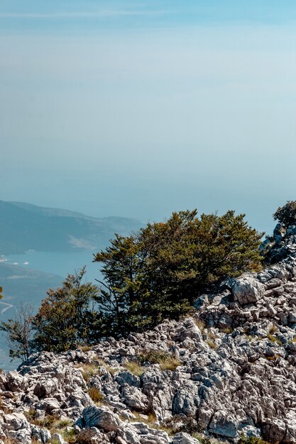 Foto vista da montanha perto de kotor, montenegro