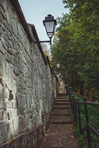 Vista da muralha do castelo casimir da cidade de przemysl