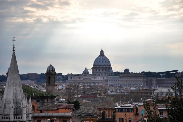 Vista da paisagem de Roma a partir da igreja Trinita dei Monti