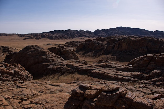 Vista da paisagem no parque nacional do deserto de Gobi na Mongólia
