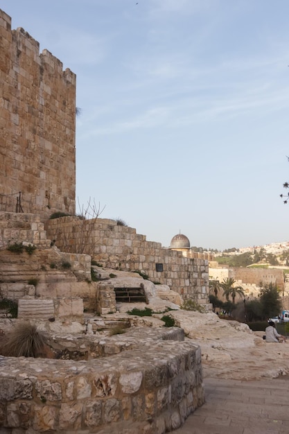 Vista da parede sul da cidade velha de Jerusalém