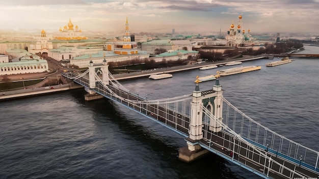 Vista da Ponte da Trindade de São Petersburgo