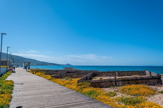 Vista da praia de san pietro a mare na sardenha