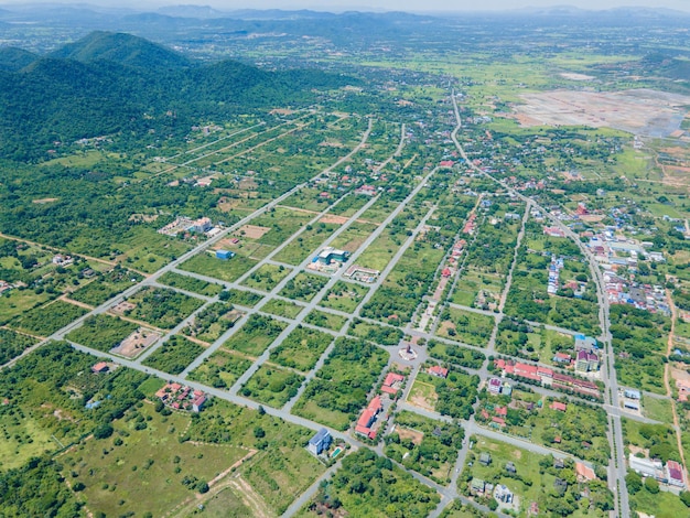 Vista da província de Kep no céu Mar verão Camboja