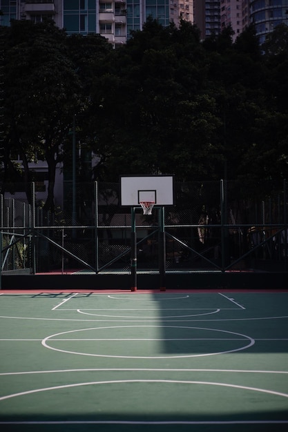 Vista da quadra de basquete