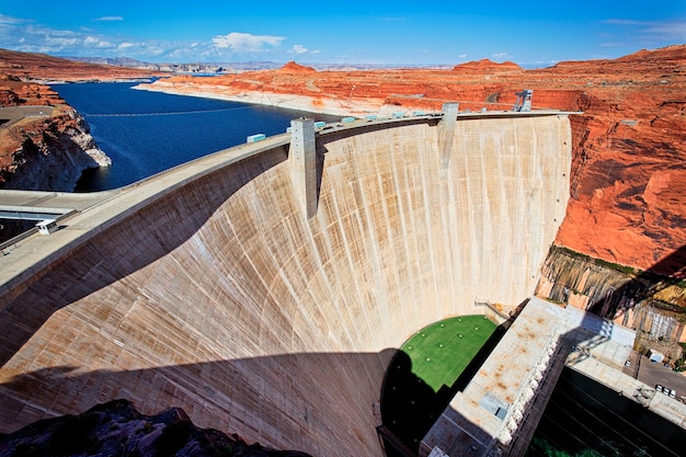 Vista da represa de glen em page, arizona, eua