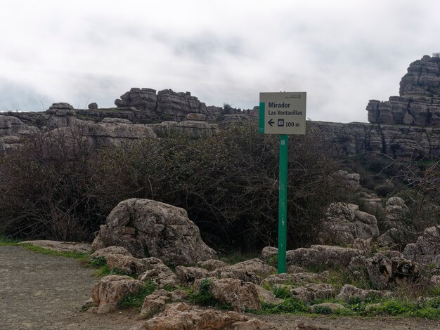 Foto vista da reserva torcal de antequera.