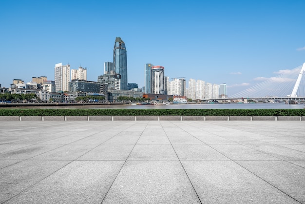 Vista da rua da paisagem urbana de Sanjiangkou, Ningbo